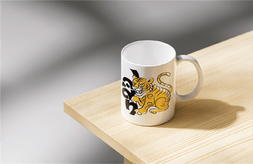 Dần – Tiger Ceramic Mug Design - Premium Vector Graphic