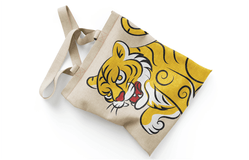 Dần – Tiger Tote Bag Design - Premium Vector Graphic