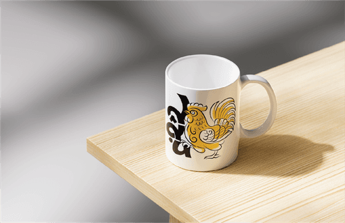 Dậu – Rooster Ceramic Mug Design - Premium Vector Graphic