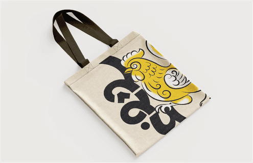 Vietnamese Folk Zodiac Dậu (Rooster) Tote Bag Vector Design - Premium Vector Graphic
