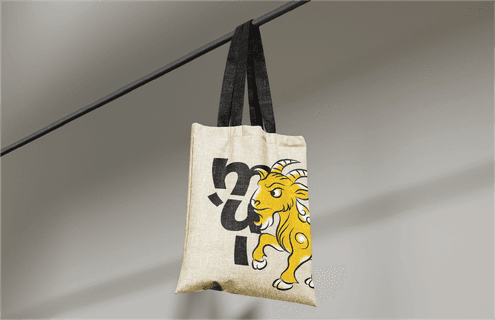 Vietnamese Folk Art Zodiac Mùi – Goat Tote Bag - Premium Vector Graphic