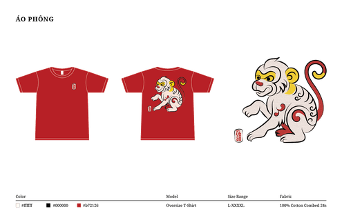 Vietnamese Folk Art Zodiac Thân – Monkey T-Shirt Design - Premium Vector Graphic