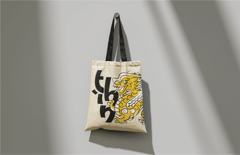 Vietnamese Folk Zodiac – Thìn (Dragon) Tote Bag Design - Premium Vector Graphic