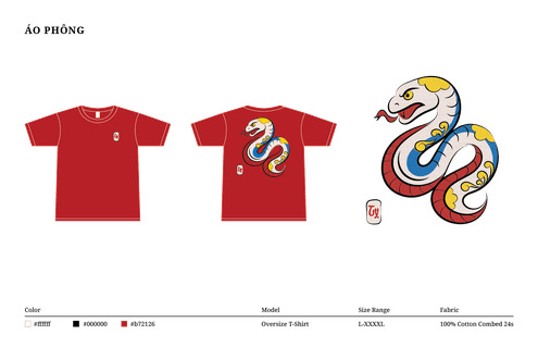 Vietnamese Folk Art Zodiac Tỵ – Snake T-Shirt Design - Premium Vector Graphic