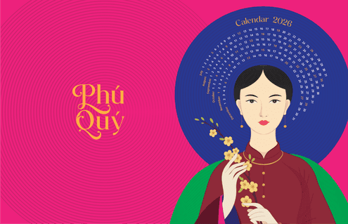 Phú Quý Cát Tường – Vietnamese New Year calendar art set – Wealth & Good fortune theme - Premium Vector Graphic