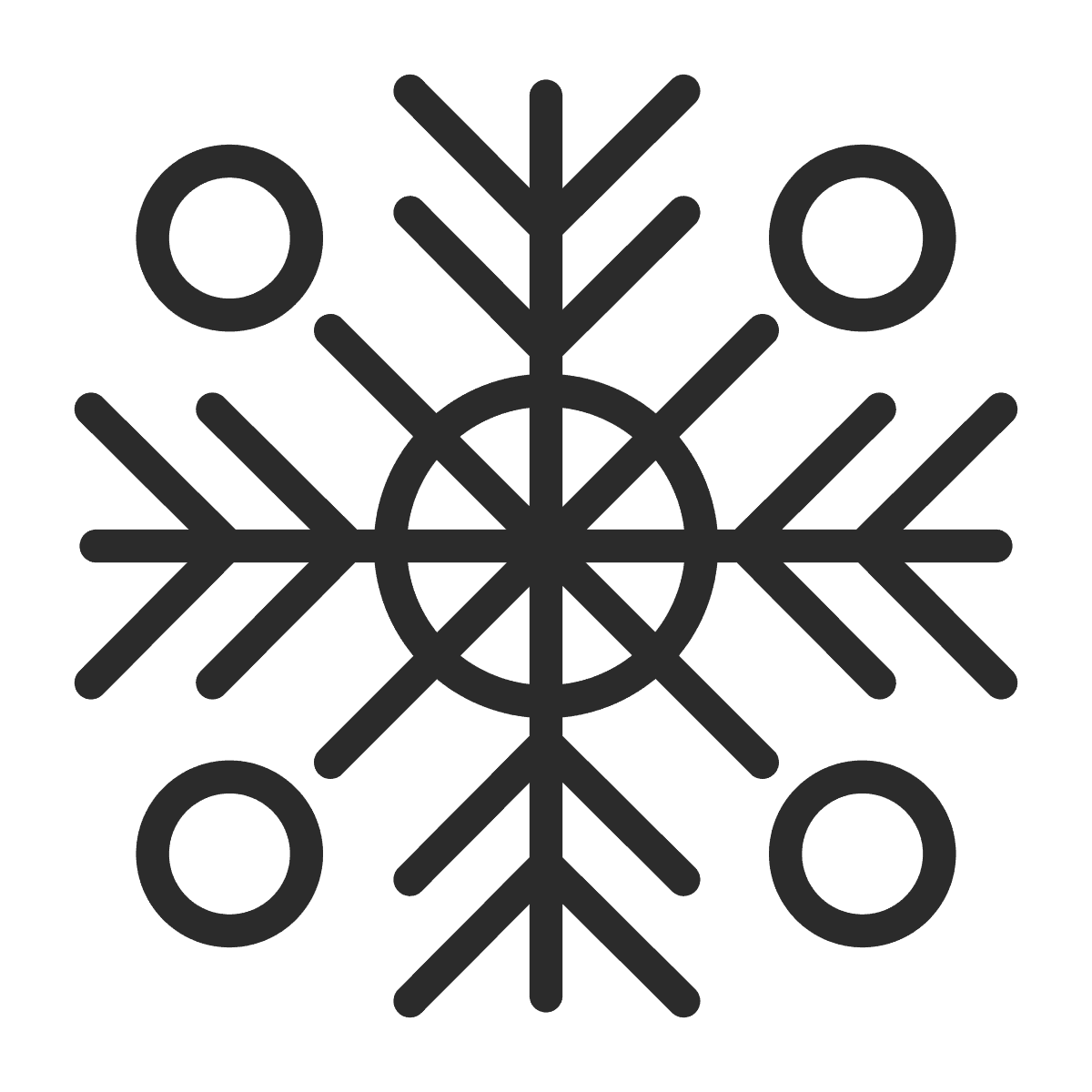 minimalist snowflake icon for winter design