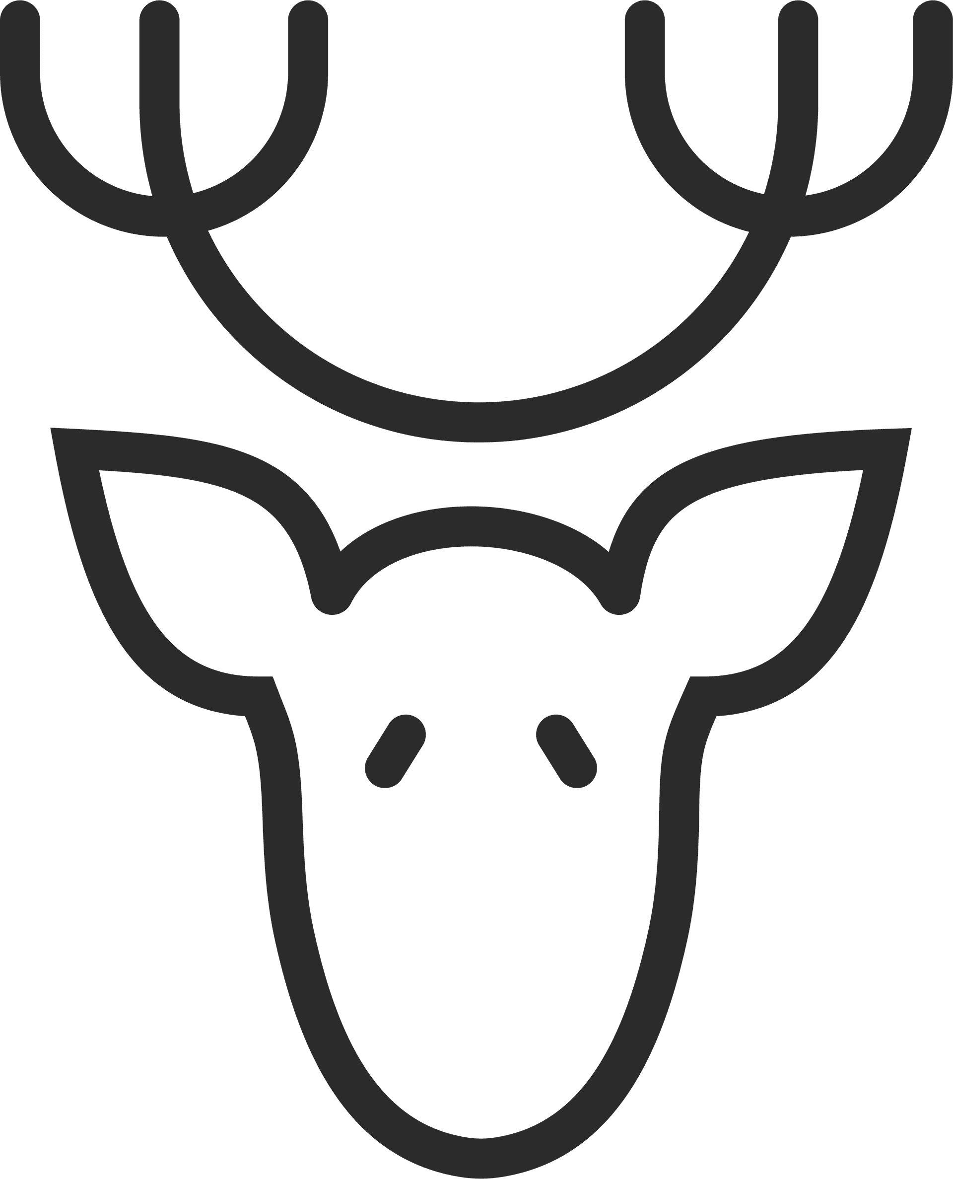 minimalist deer head icon for holiday design