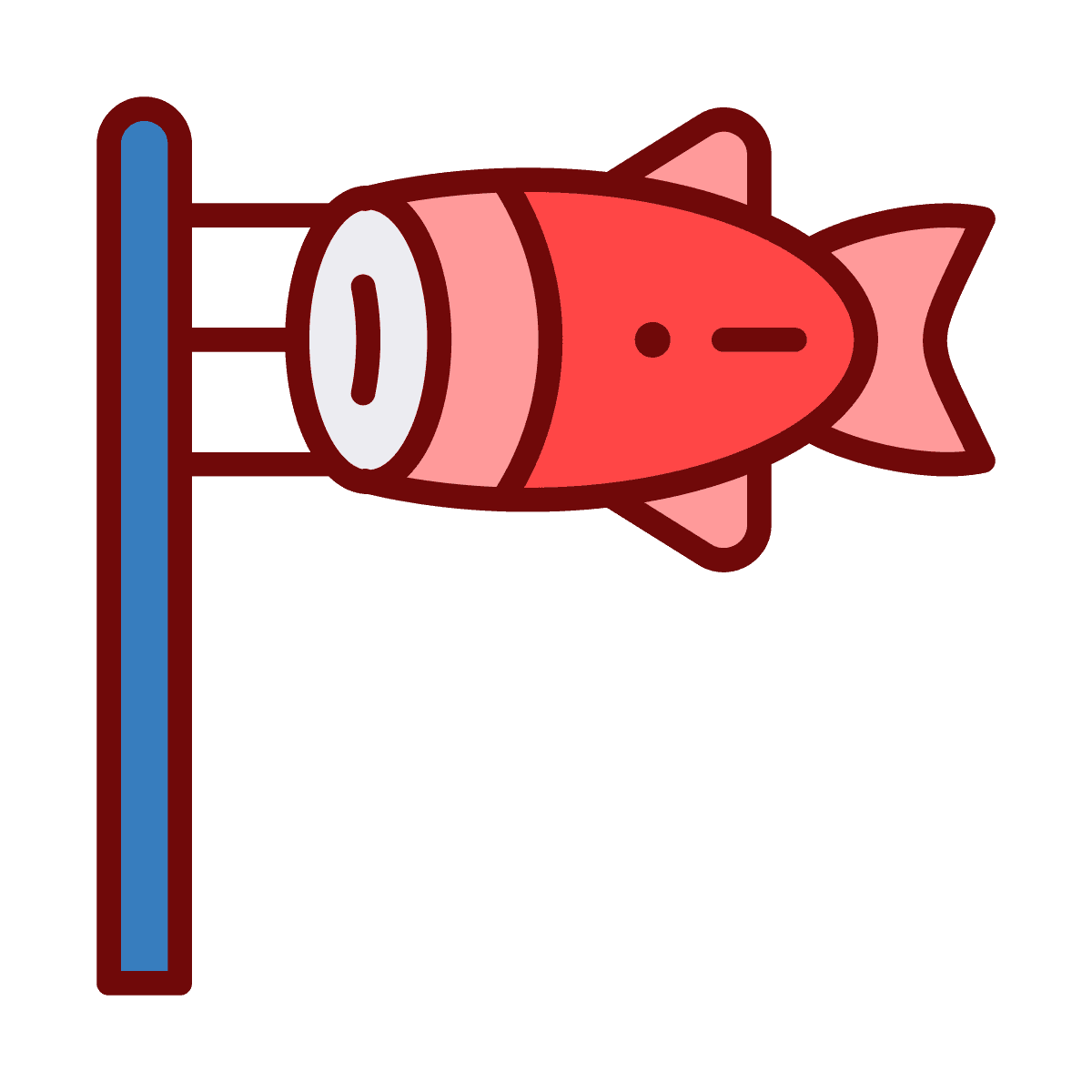 cheerful bold line art koinobori icon for cultural designs