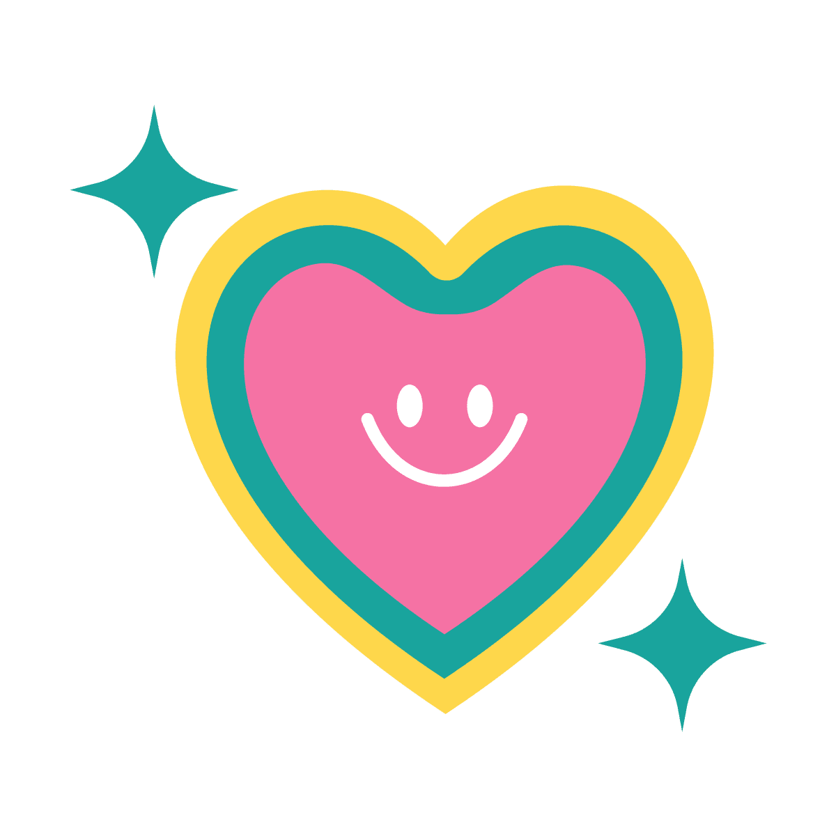 playful cute heart icon with a cheerful y2k pop art vibe