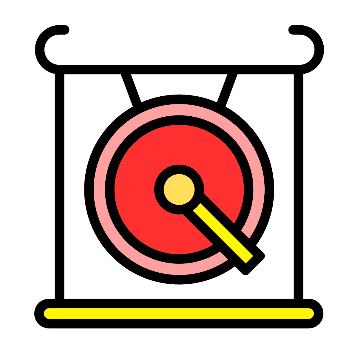 vintage target icon in playful style