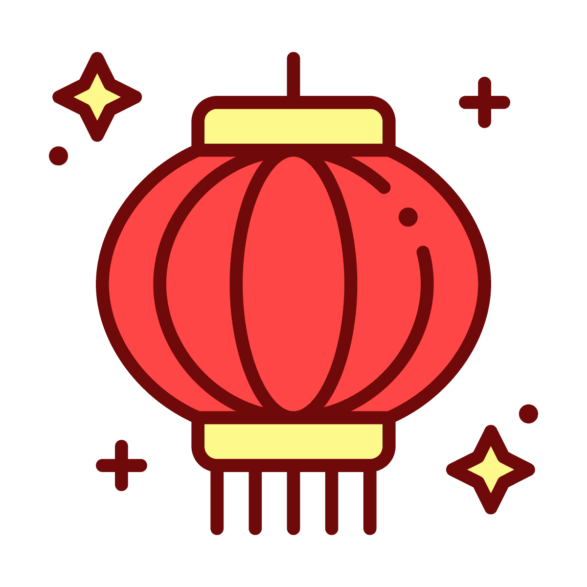 cheerful line art chinese lantern icon for holiday celebrations