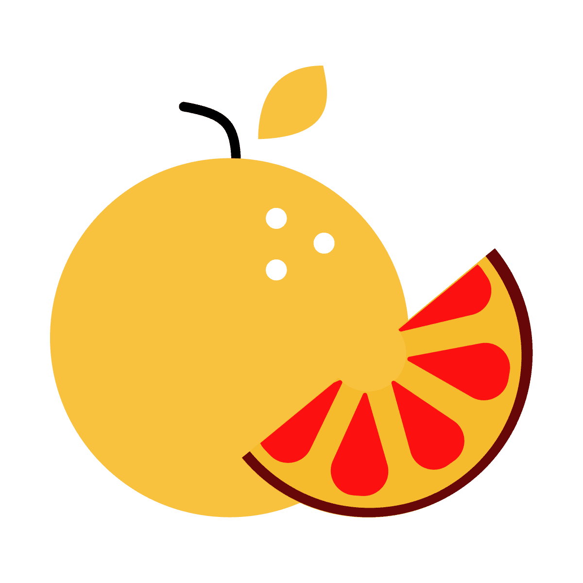 cheerful minimalist orange fruit icon for fresh food branding