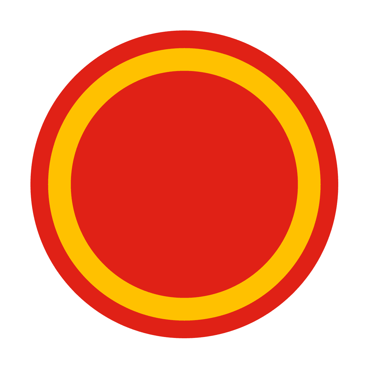 energetic bold geometric red and yellow circle icon for branding
