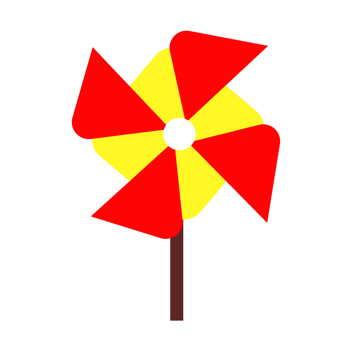 cheerful vibrant simple pinwheel illustration for summer fun
