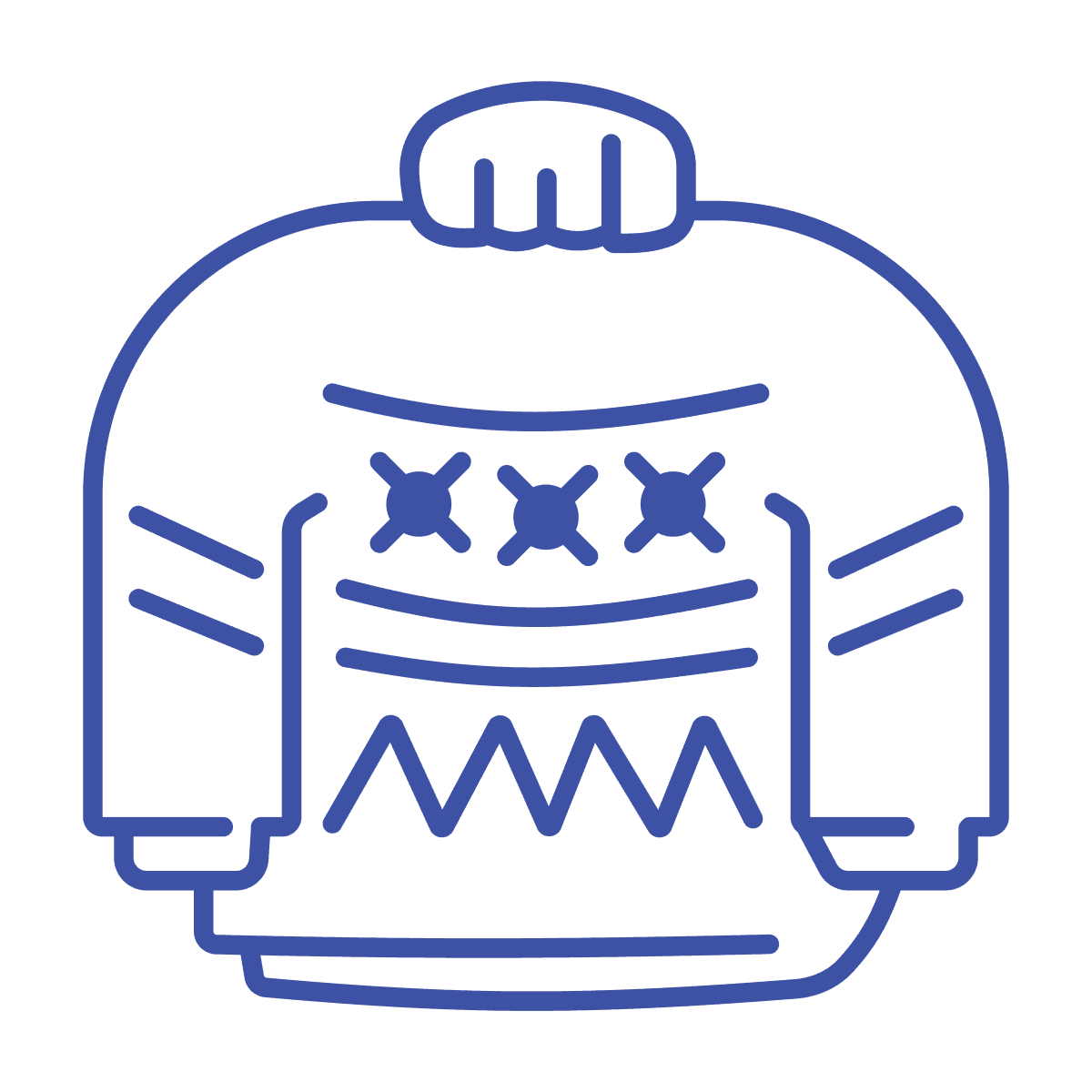cheerful minimal line art sweater icon for holiday designs