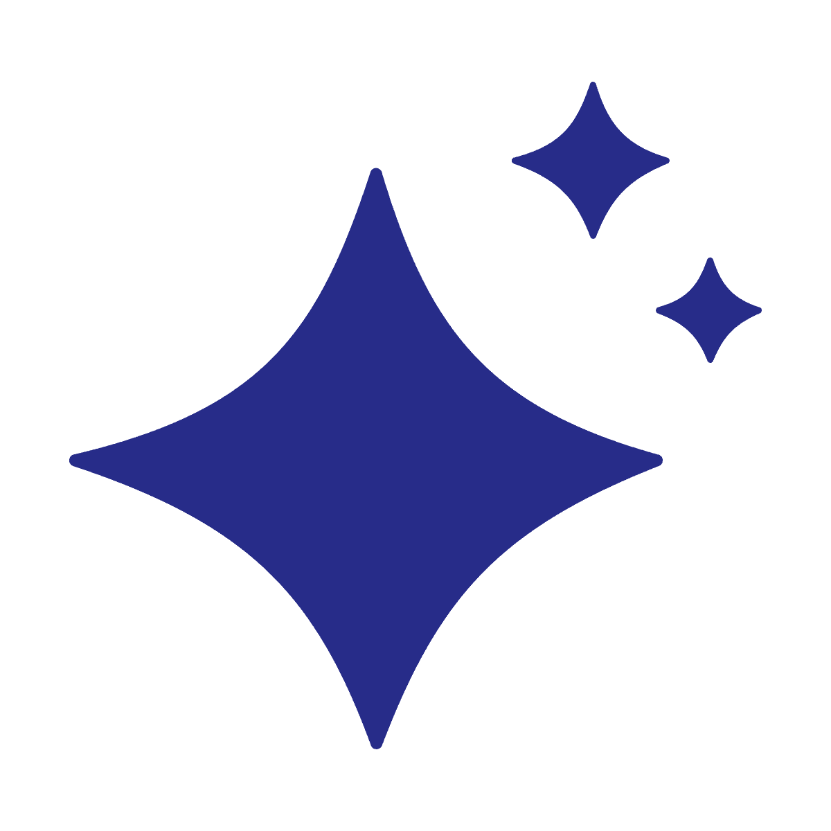 elegant blue sparkles icon for clean design