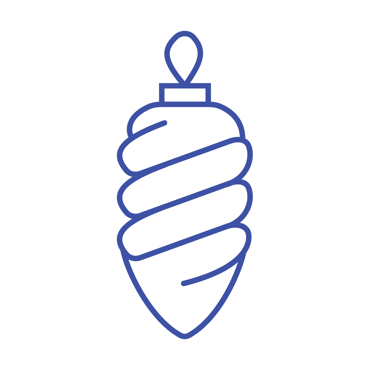 cheerful minimal holiday ornament line art icon