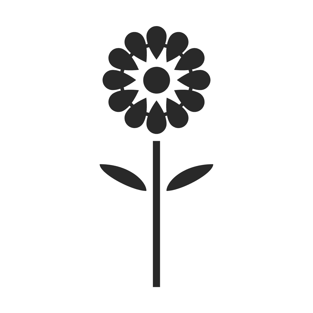 clean minimal geometric flower icon for nature branding projects