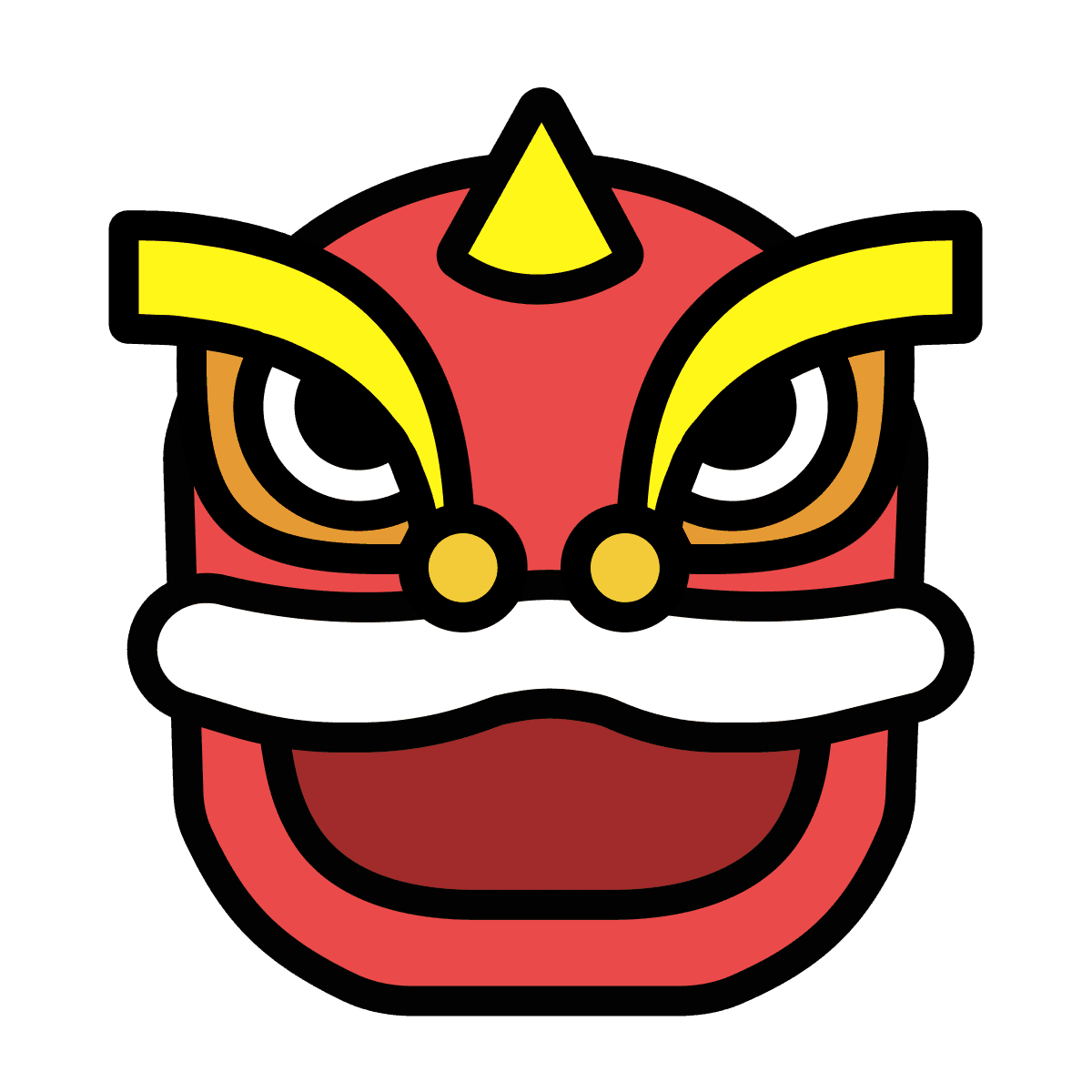 bold cheerful lion dance head illustration for festive celebrations