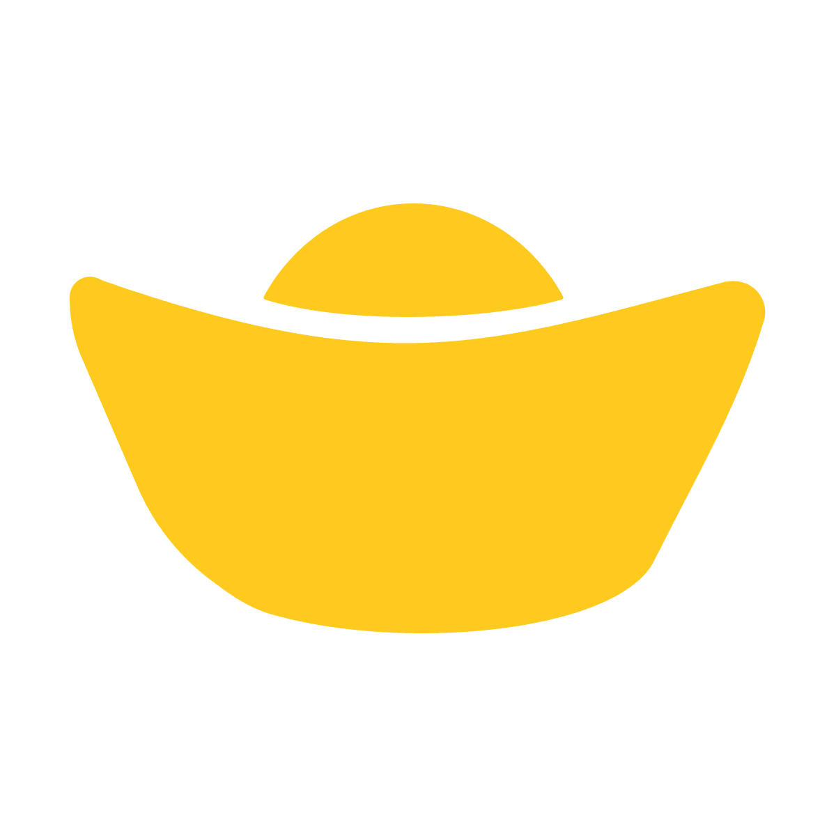 cheerful minimal gold ingot icon for prosperity and finance