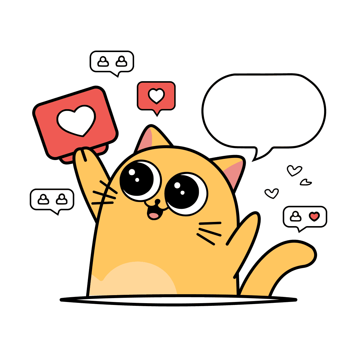 playful cat like social media sticker design