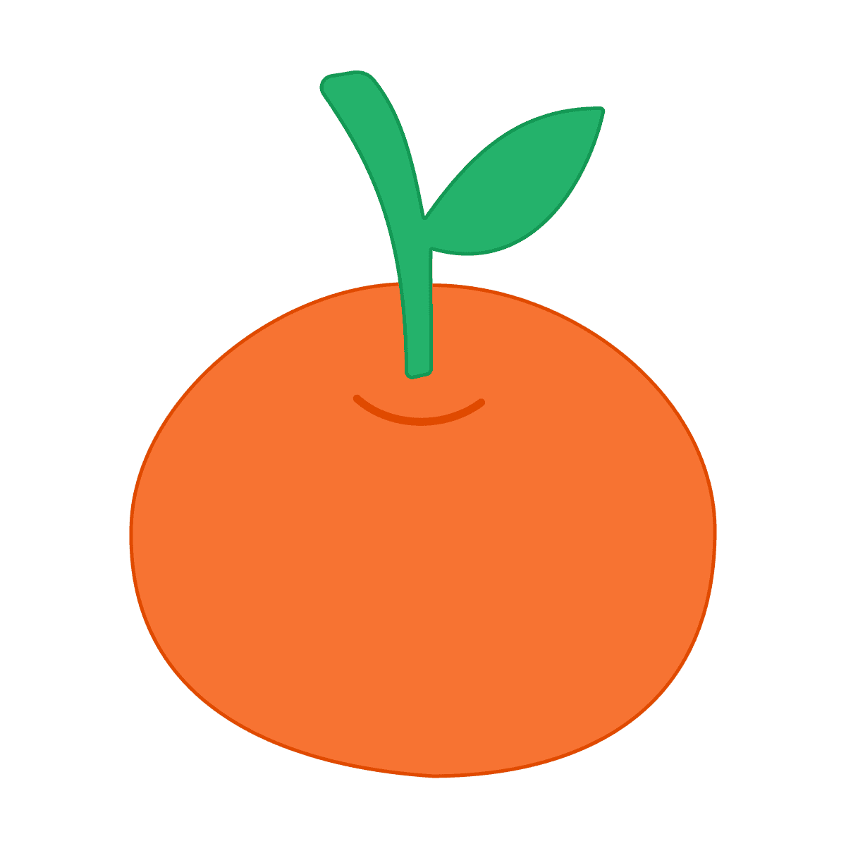 cheerful minimal orange illustration for fresh food branding