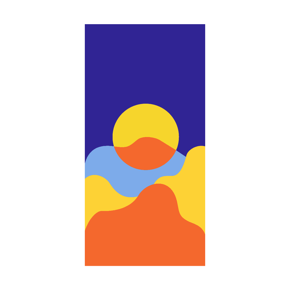 relaxing abstract geometric landscape illustration for travel posters