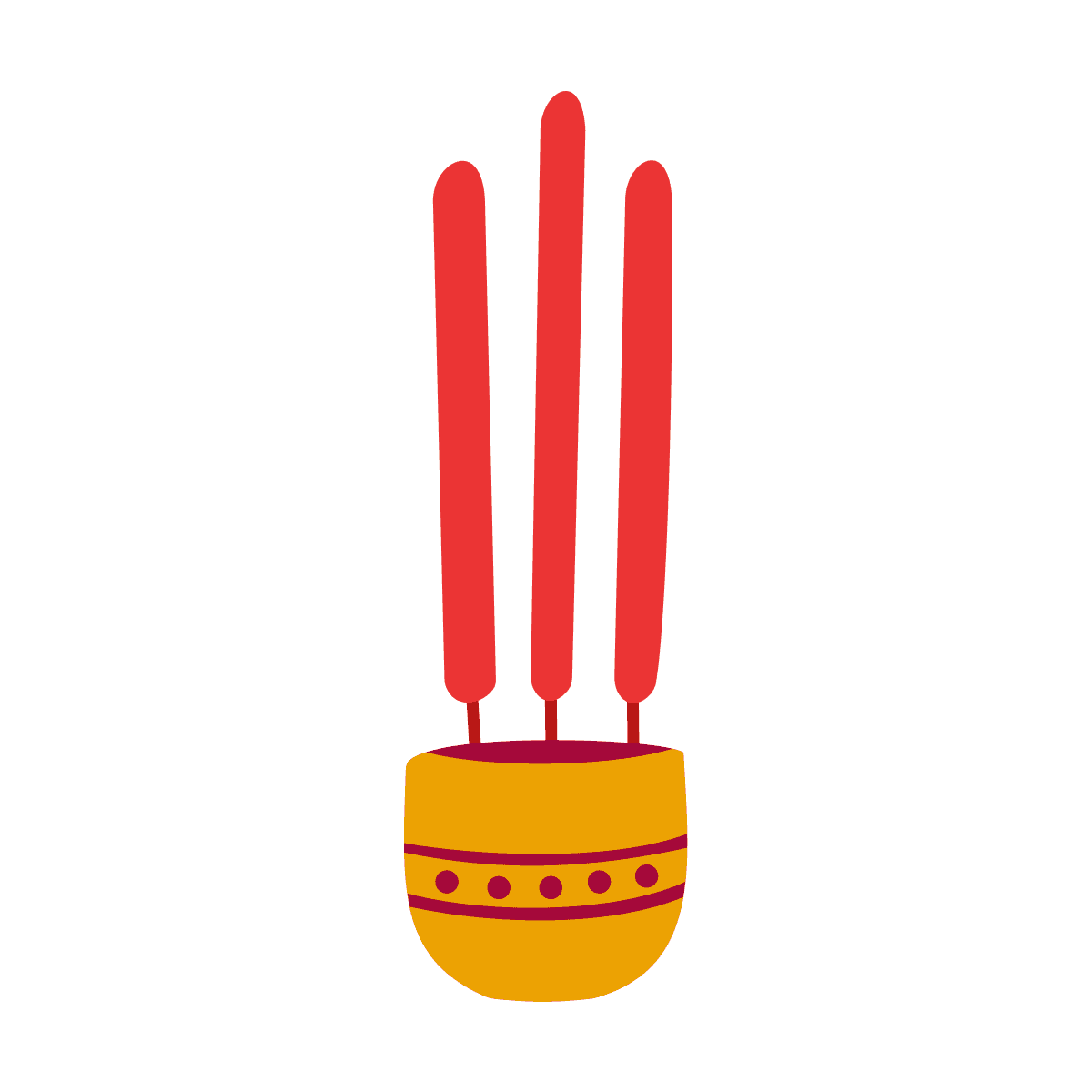 cute hand-drawn candle icon for cheerful holiday branding