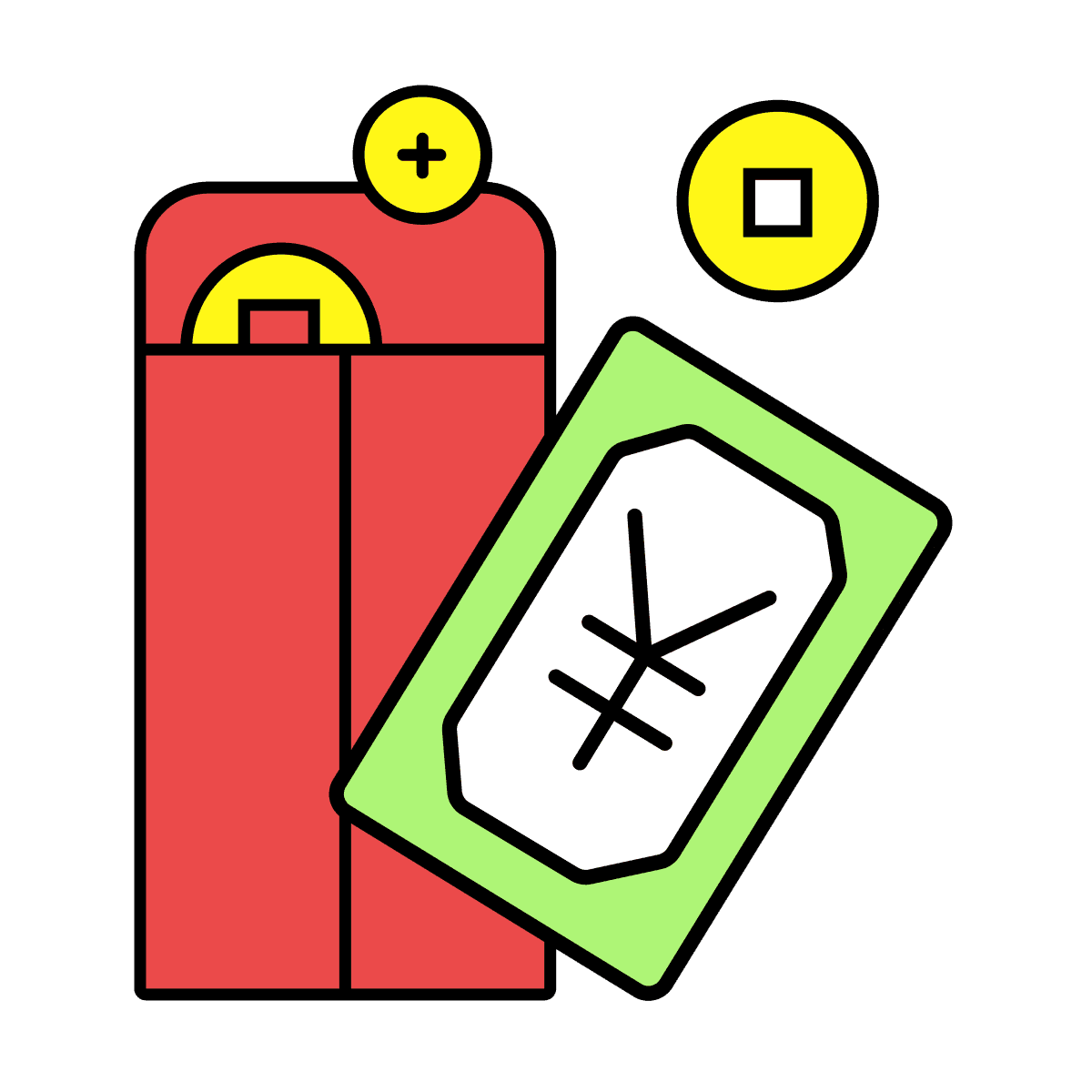 vibrant red envelope financial icon for festive holiday greetings