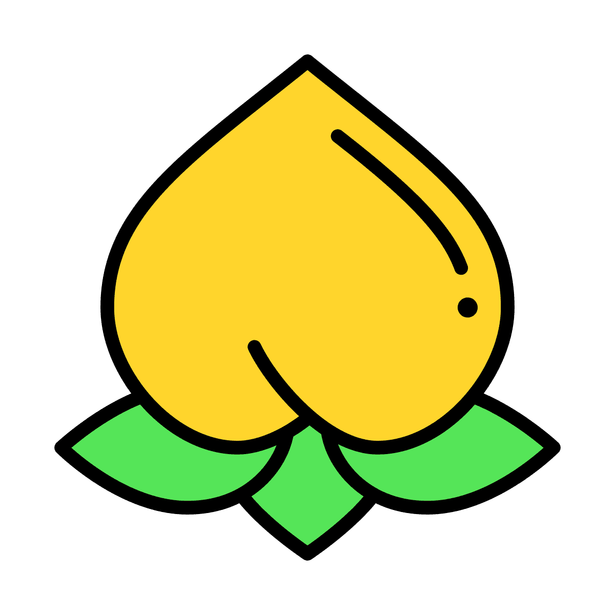 vibrant cute peach line art icon for playful branding