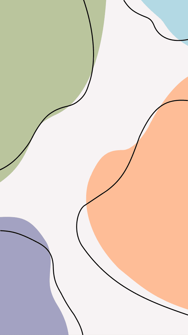 flat abstract illustration with outlined organic shapes in a pastel color palette