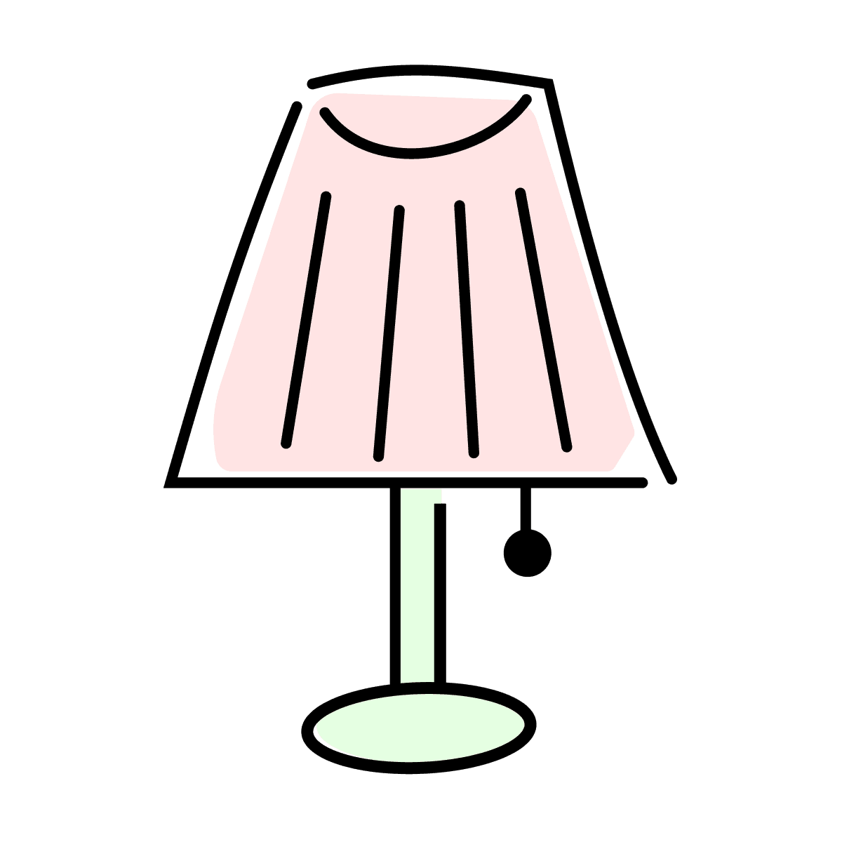 vintage pink lamp icon for retro design