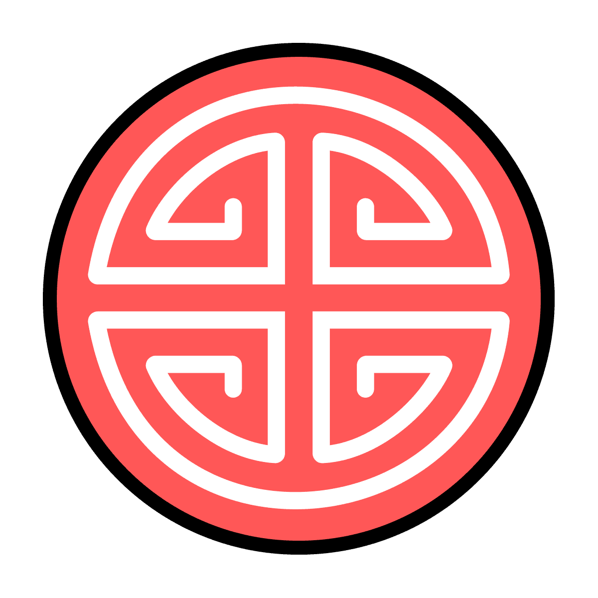 vintage geometric red circle icon