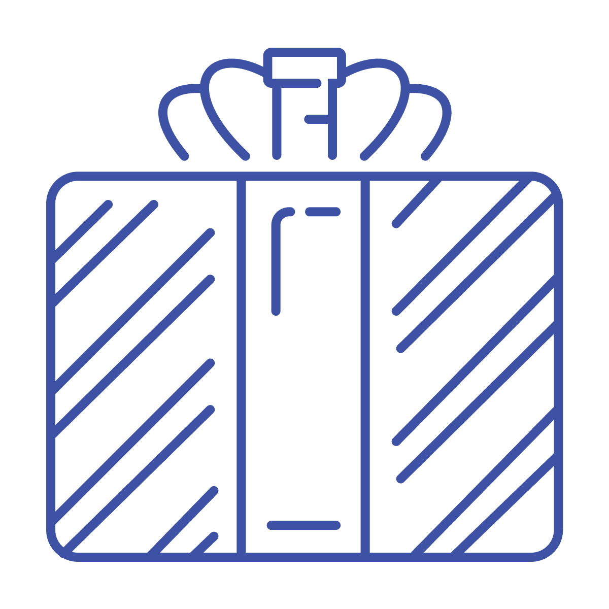 cheerful minimal line art gift box icon for celebration