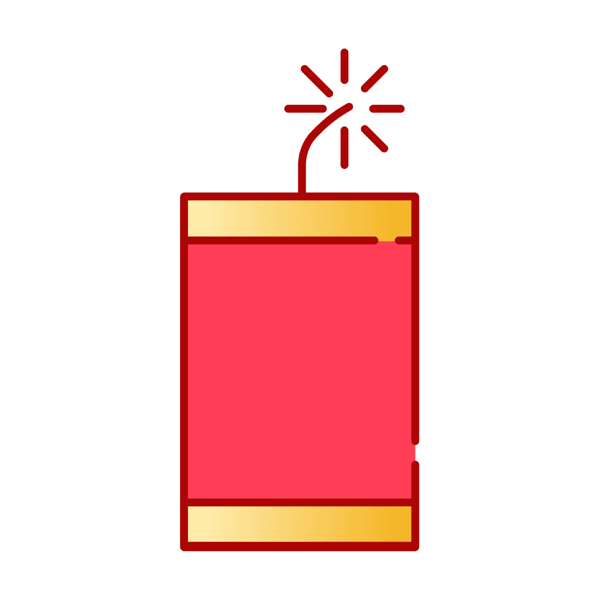 vibrant minimal line art firecracker icon for festive celebrations