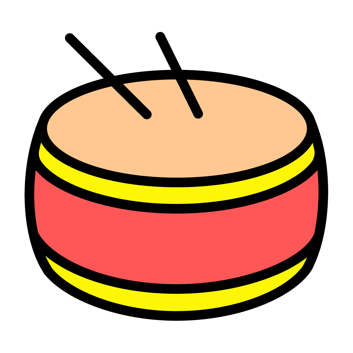 vintage drum icon with bold colors