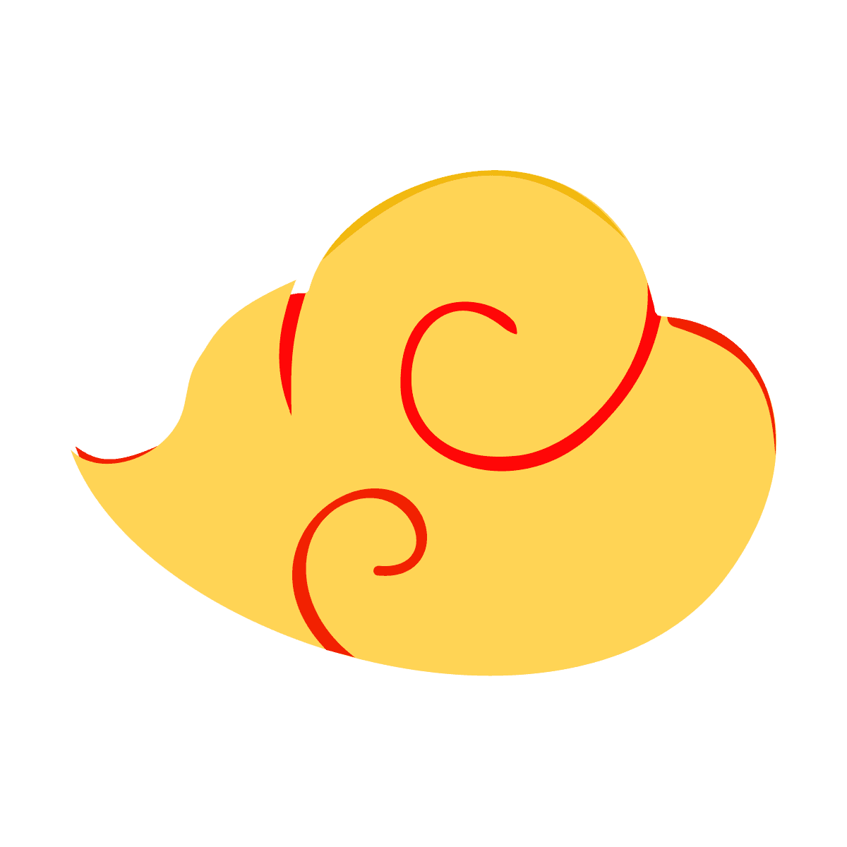 classic stylized asian lucky cloud icon for cultural branding
