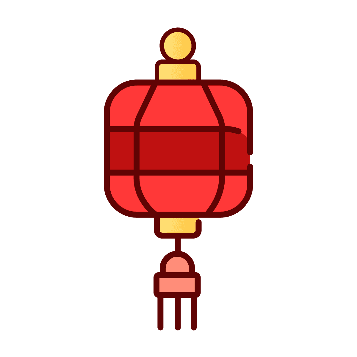 cheerful line art chinese lantern icon for cultural celebrations