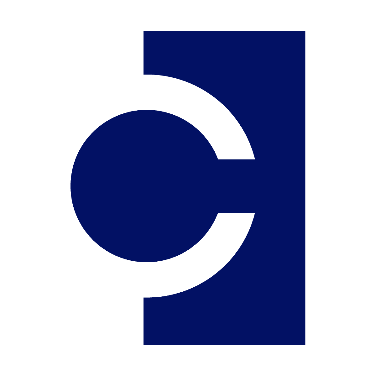 modern dark blue letter c logo with geometric shapes
