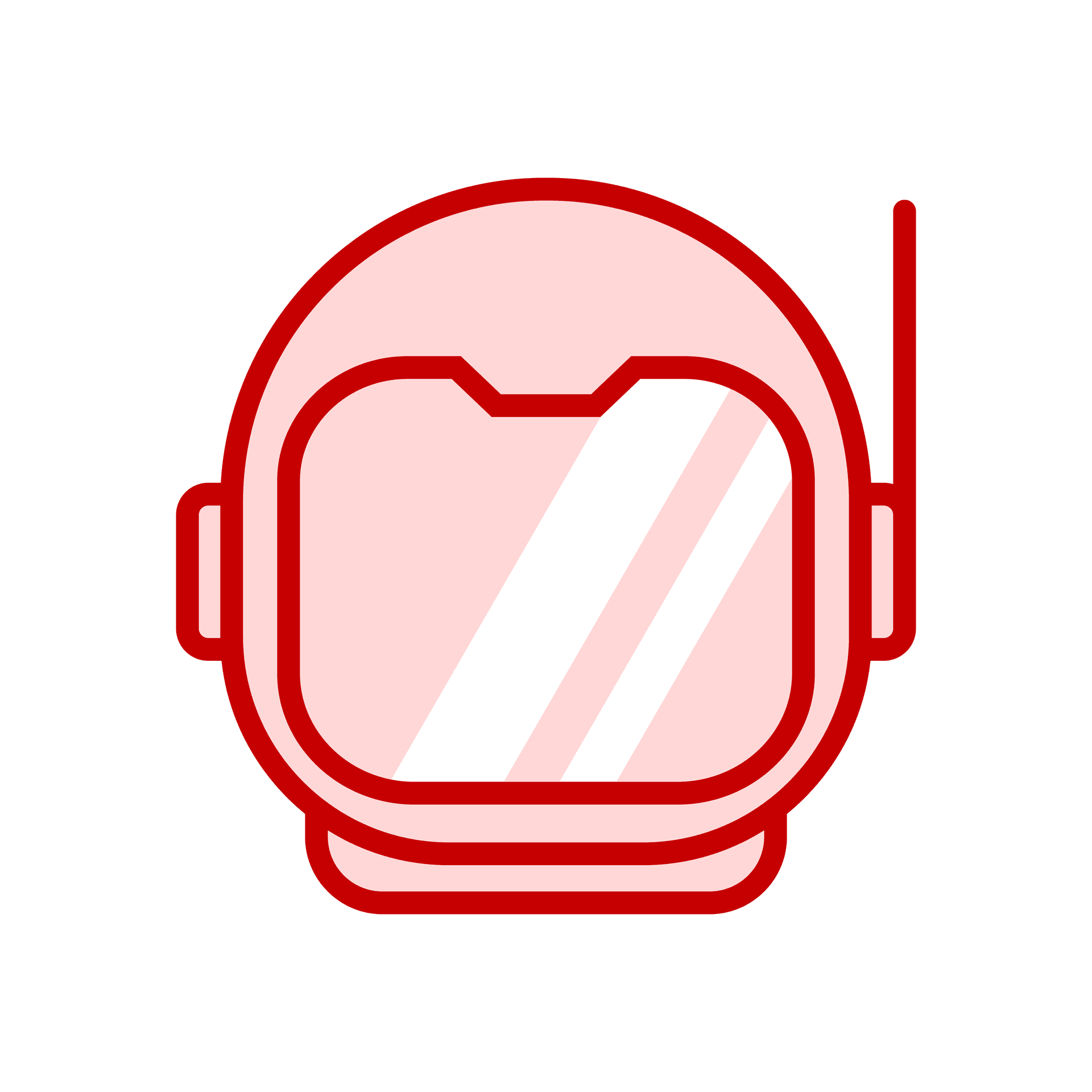 futuristic astronaut helmet icon design in bold line art
