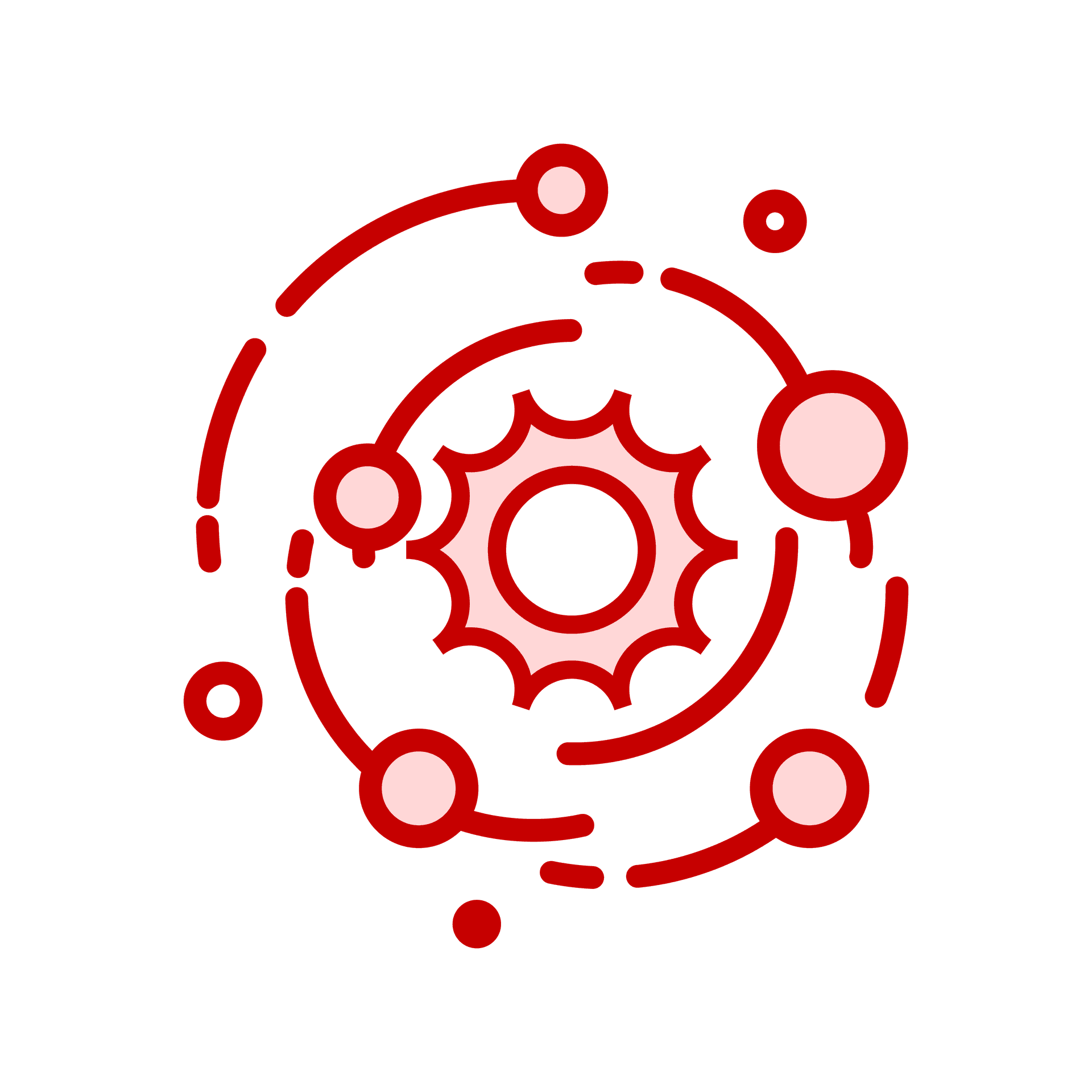 minimal system connectivity icon with orbits