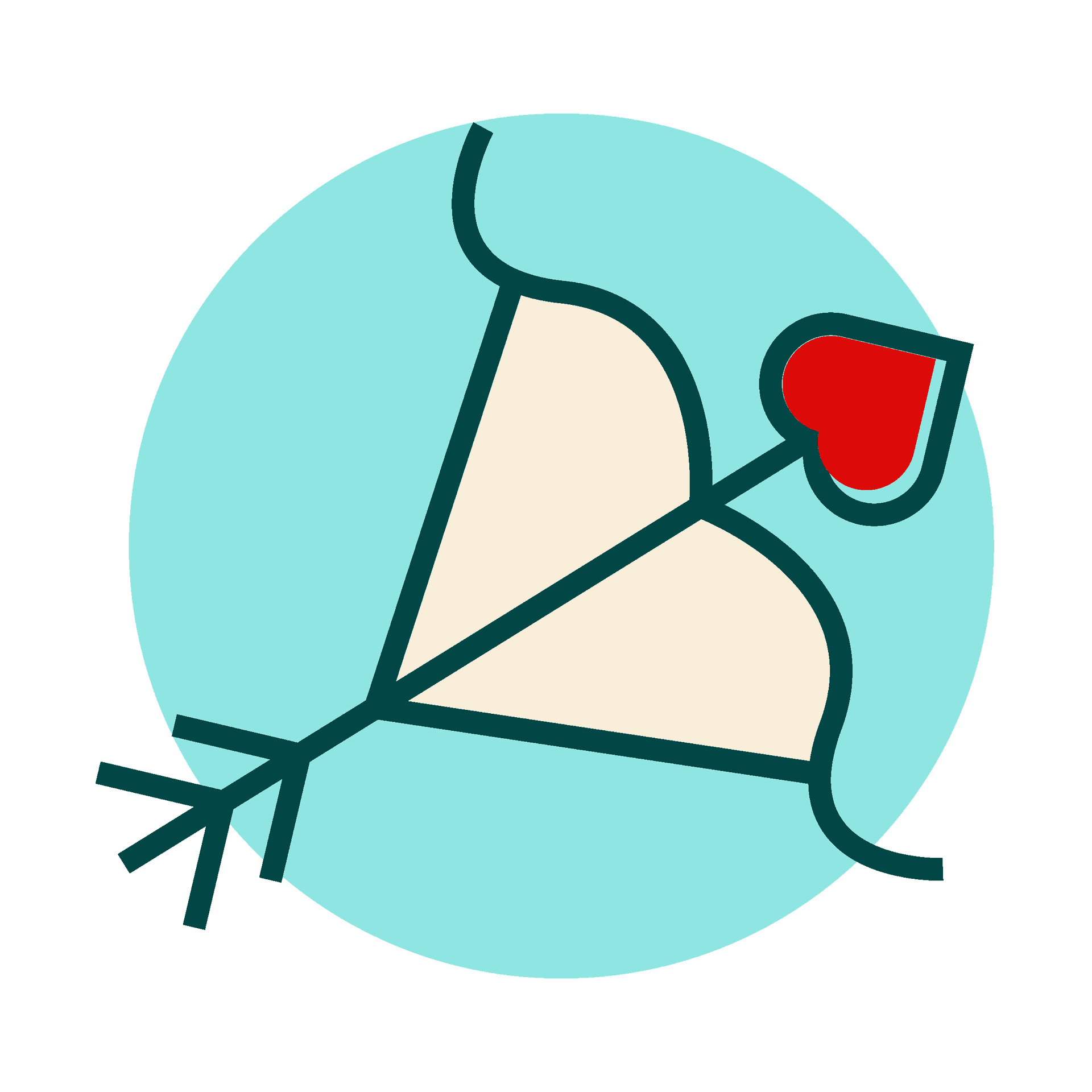 cute minimal heart arrow cupid icon for romantic designs