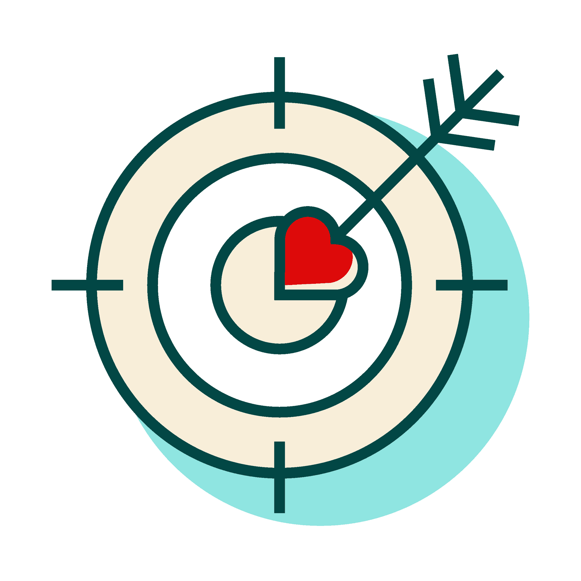 playful minimal target heart icon for romantic web design