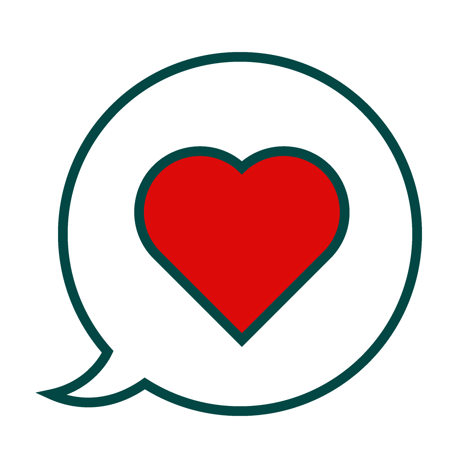 minimal heart speech bubble icon for social media apps