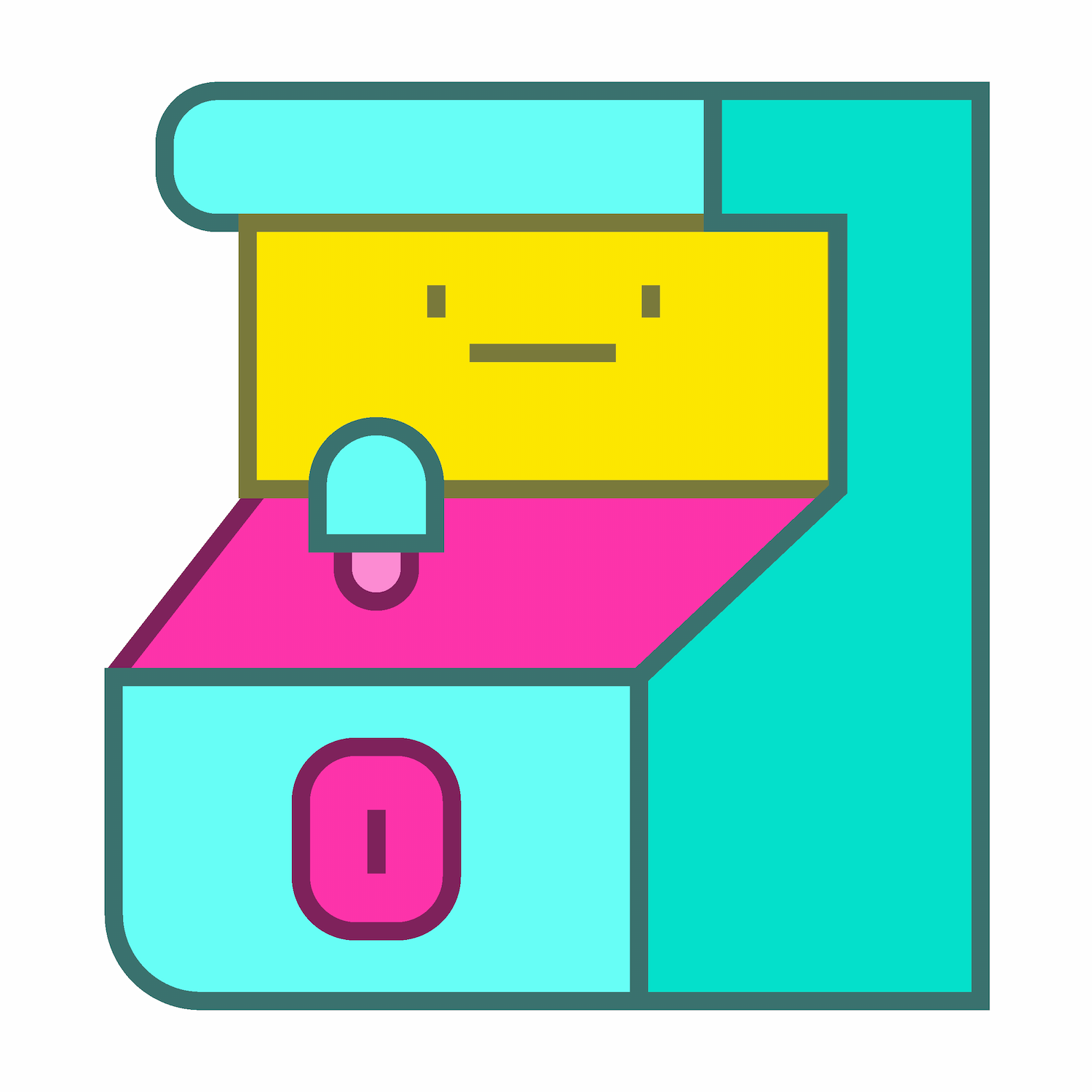 fun and colorful 80s and 90s inspired icon