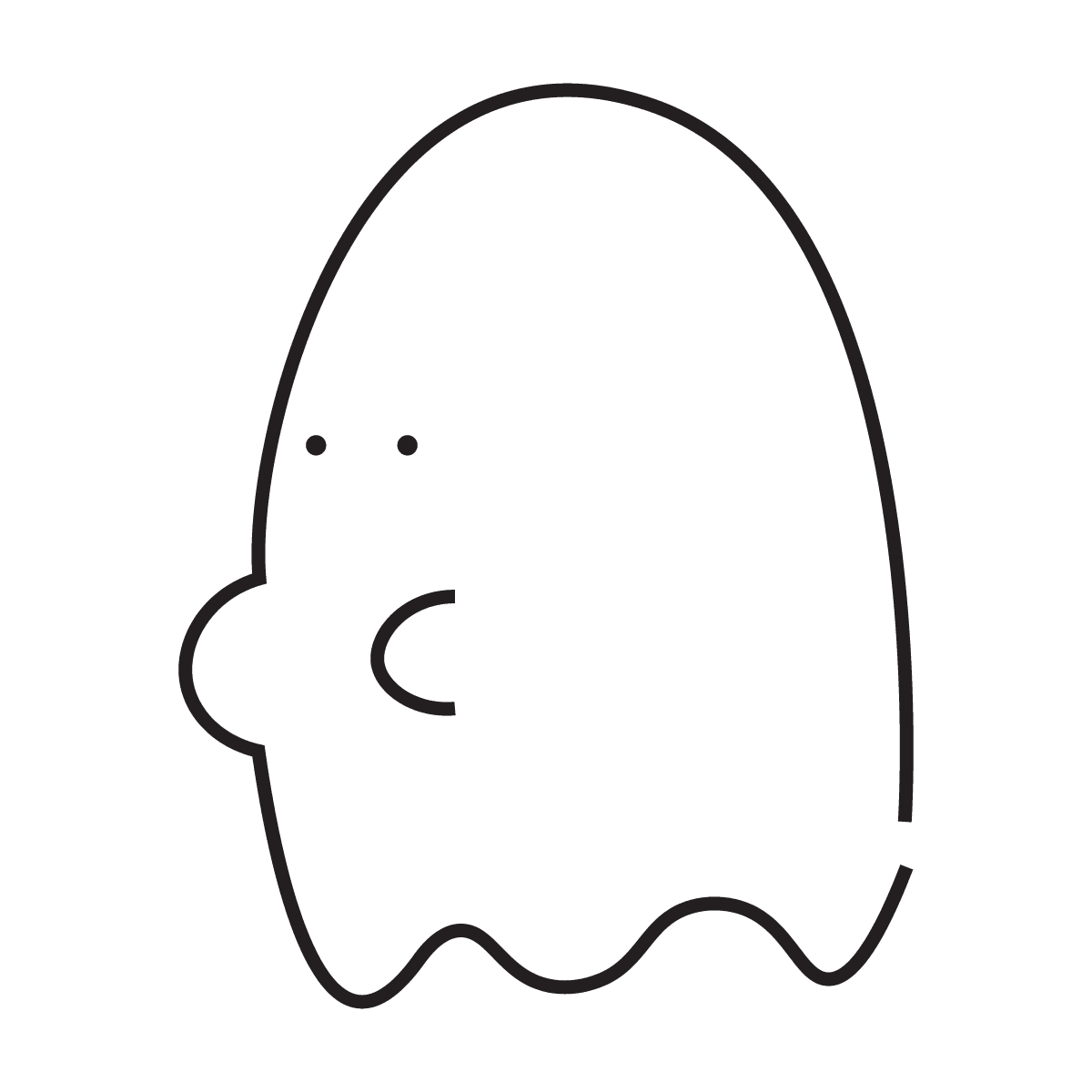 playful minimal line art cute ghost illustration for whimsical branding