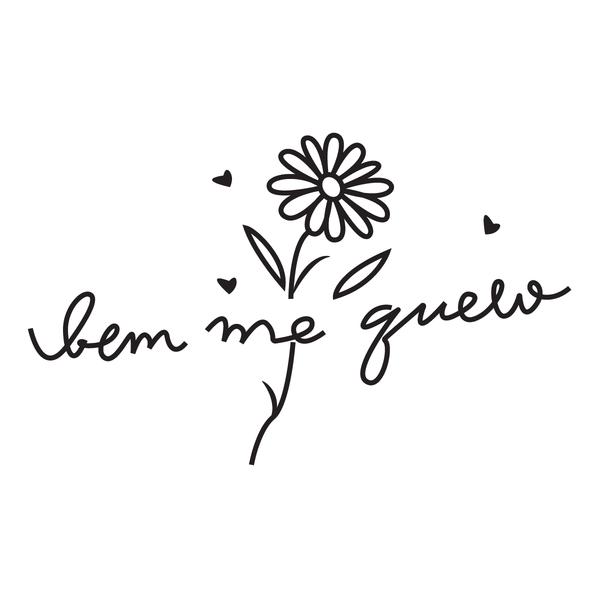 minimalist flower bem me quer sticker