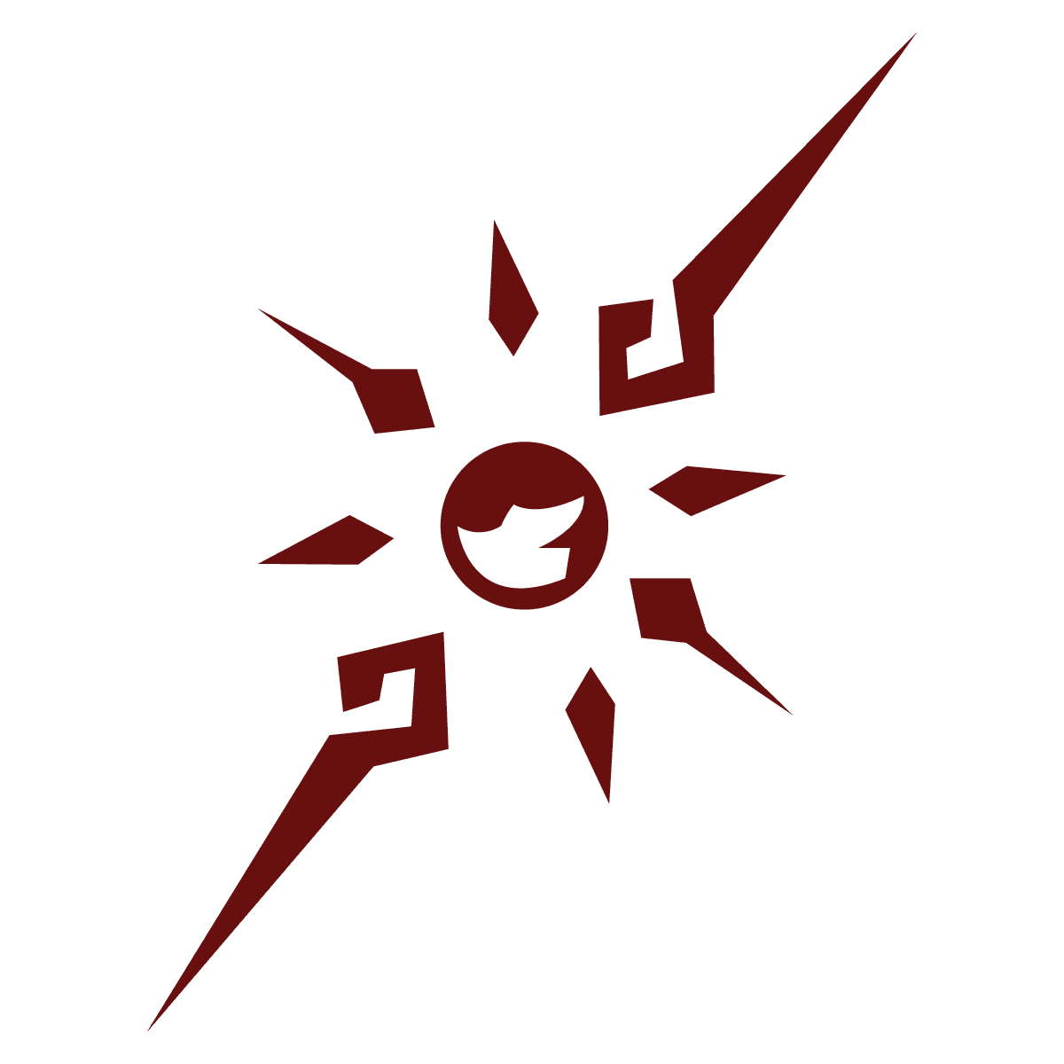 modern abstract symbol element resembling star or burst with sharp geometric forms
