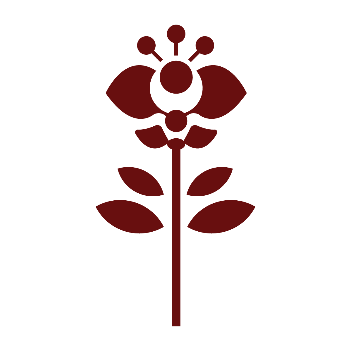 flat illustration element of an abstract stylized floral shape or plant icon