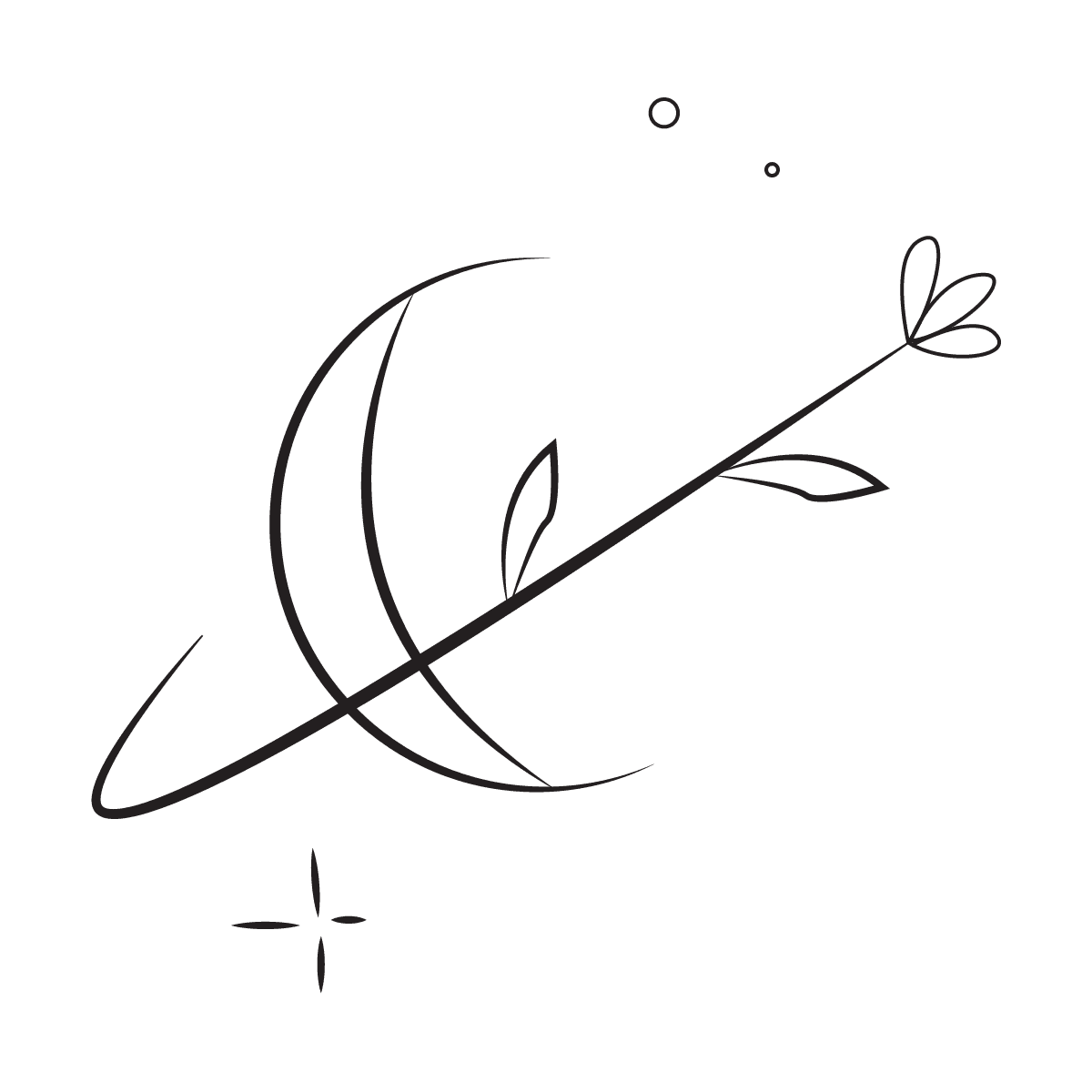 dreamy minimal line art celestial floral logo for nature brands